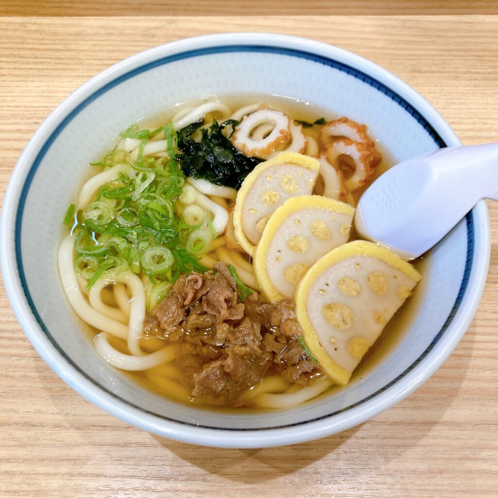 からし蓮根入りのうどん